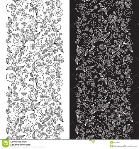 Decorative Flower Seamless Patterns Stock Vector Illustration Of