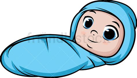 Newborn Baby Boy Cartoon Clipart Vector Friendlystock