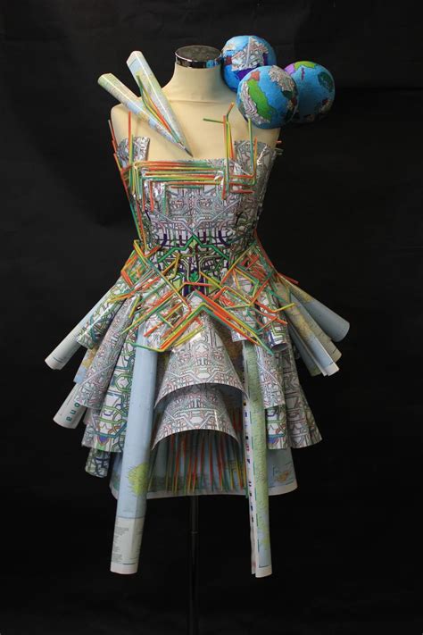 Map Dress Textiles Fashion Fashion Recycled Dress