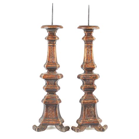 Pair Of Antique Altar Candlesticks Fatto A Mano Antiques