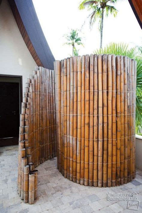 Walk In Bamboo Shower With Images Outdoor Shower Outdoor Diy