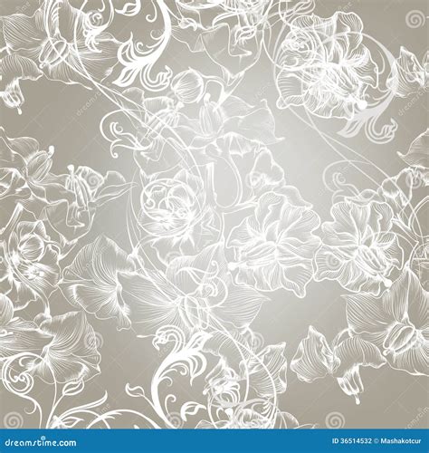 Elegant Floral Seamless Pattern With Flowers Stock Vector