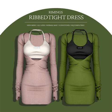 Rimings Ribbed Tight Dress Rimings On Patreon The Sims Pc Sims