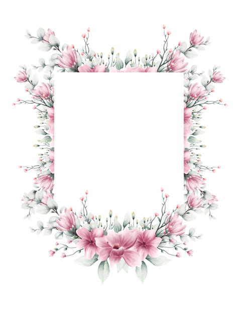 Watercolor Flower Frame 11791945 Png