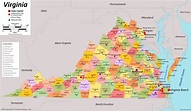 State Map Of Virginia With Cities - Long Dark Ravine Map