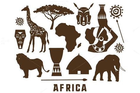 Africa Icons Set Africa Art Design Africa Africa Art