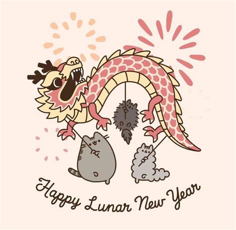 Happy Lunar New Year Pusheen Cute Pusheen Cat Happy Lunar New Year