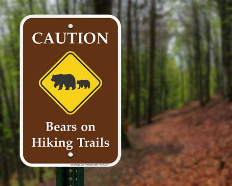 Caution Bears Signs For Campgrounds And Hiking Trails