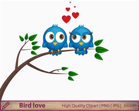 Love Clipart Valentine Birds Clip Art Cute Blue Bird