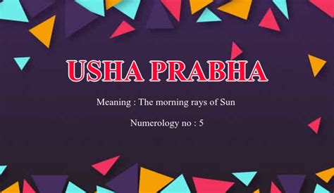 Usha Prabha Name Meaning