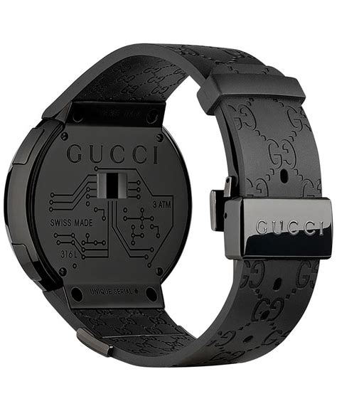 Gucci Unisex I Gucci Collection Black Rubber Strap Watch 44mm Ya114207