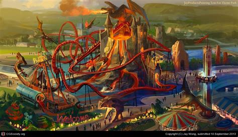 Theme Park Concept Design By Jay Wong 2d Cgsociety Theme Park