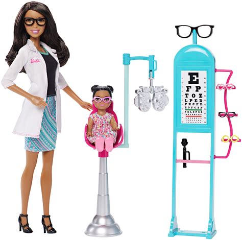 Barbie Ckj73 Careers Eye Doctor African American Doll And Playset