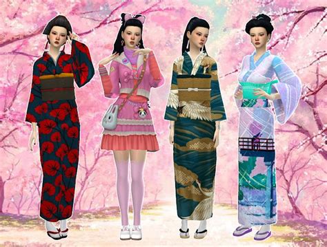 Cultural Lookbook Japanese Sims 4 Clothing Sims 4 Mods Sims 4