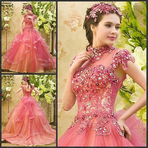 Luxurious Rhinestone Applique Lace Up Ball Gown Dress 11403176