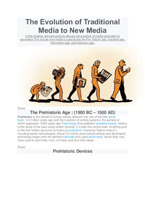 Doc The Evolution Of Traditional Media To New Media Rhea Vi Agot