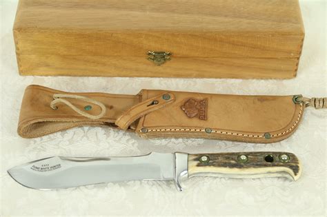 Puma White Hunter 6377 Knife Staghorn Handle Leather Sheath Original Box