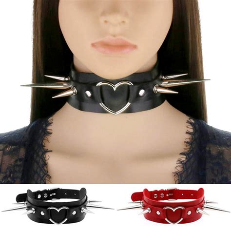 Gothic Choker Spiked Fashion Faux Leather Choker Necklace Choker Collar For Girl