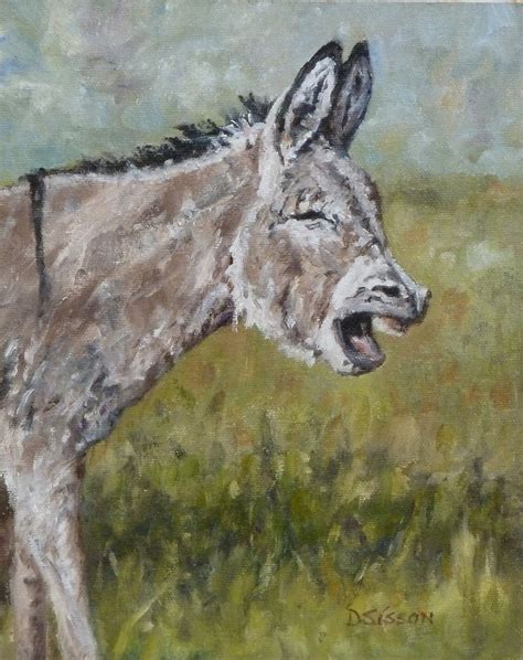 Daily Painting Projects Braying Donkey Oil Painting Donkey Art