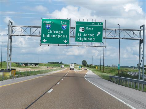 Illinois Interstate 55 Northbound Cross Country Roads