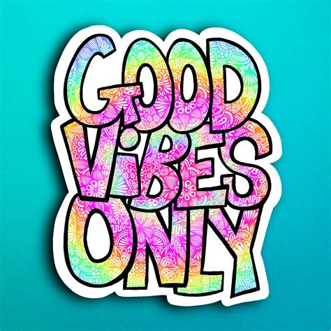 Good Vibes Only Pegatina Impermeable Etsy