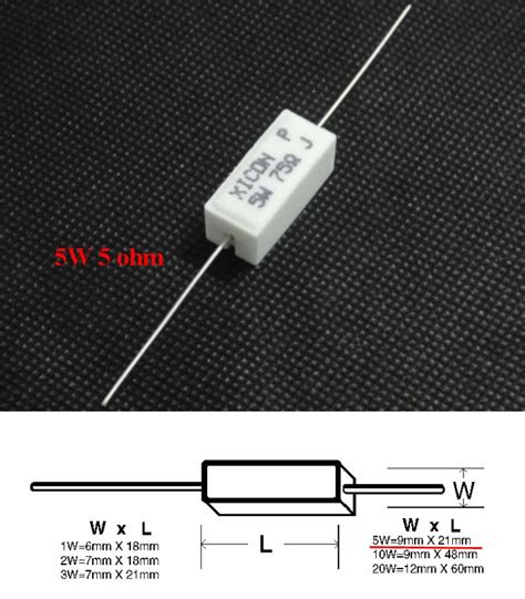 5 Ohm 5w Resistor Wire Wound 5 Tolerance
