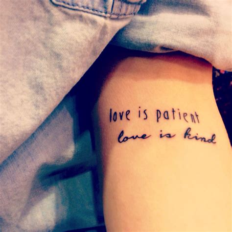 1 Corinthians 13 Tattoo Love Is Patient Love Is Kind Love Quote