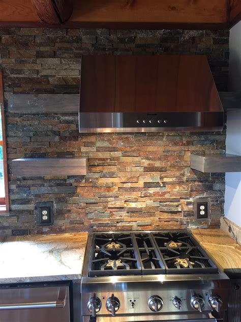 Stone Kitchen Backsplash Rustic Kitchen Other By