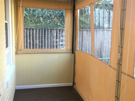 Porch Enclosure Drop Curtains With A Zippered Door Kreiders Canvas