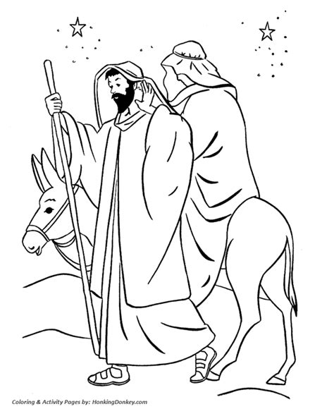 Religious Christmas Bible Coloring Pages Joseph And Mary Coloring