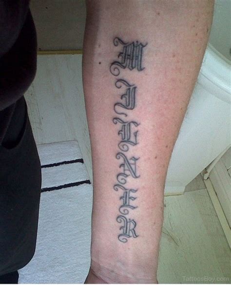 Awesome Old English Tattoo On Arm Tattoo Designs Tattoo Pictures