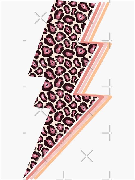 Leopard Print Lightning Bolt Cheetah Lightning Bolt Sticker For