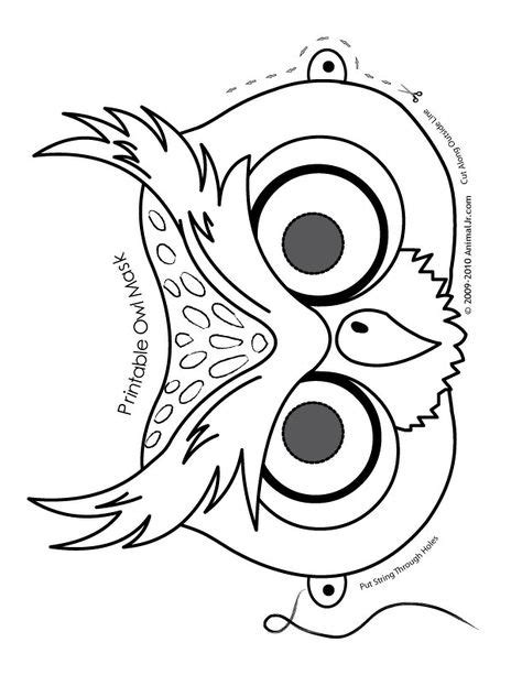 O Is For Owl Cute Printable Halloween Animal Paper Masks Owl Mask