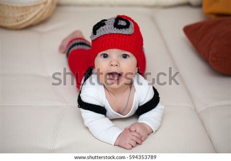 Portrait Little Baby Boy Red Cap Stock Photo 594353789 Shutterstock