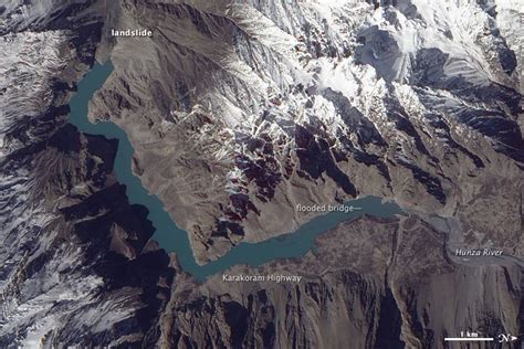 Landslide Lake In Northwest Pakistan Natural Hazards Hunza Valley
