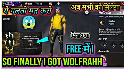 Free fire hack updated 2021 apk/ios unlimited 999.999 diamonds and money last updated: So Finally I Got Wolfram Character in Free Fire | How To ...