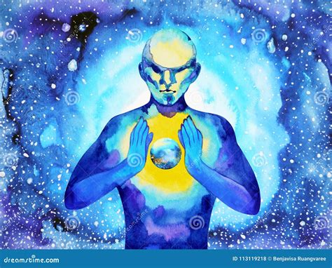 Human And Spirit Powerful Energy Connect To The World Universe Power