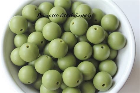 5 Green 15mm Silicone Beads Jewelry And Beauty Craft Supplies And Tools