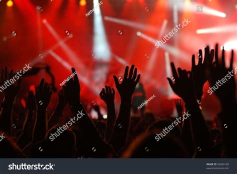 Hands Raised Rock Concert Stock Photo 92680138 Shutterstock