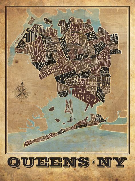 Queens Neighborhood Type Map Etsy