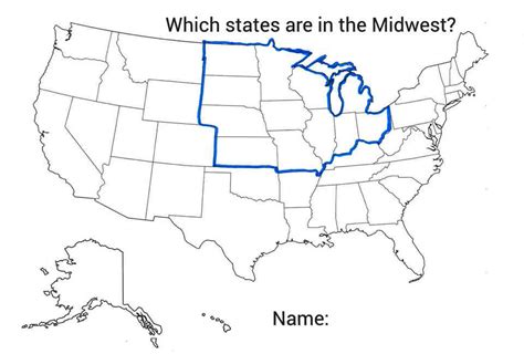 Midwest States Map Coloring Page Coloring Pages