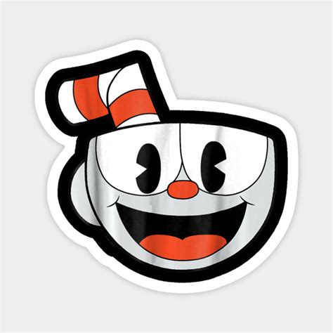 Cuphead Big Smiling Face Video Game Graphic Cuphead Magnet Teepublic