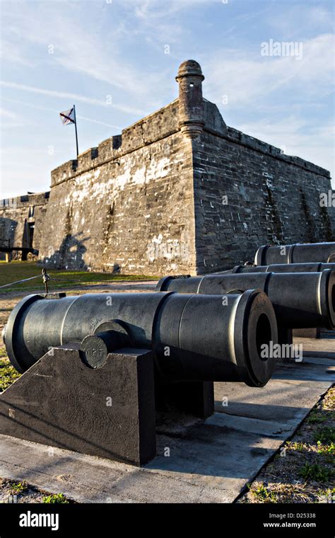 Cannons Along The Wall Of Castillo De San Marcos In St Augustine