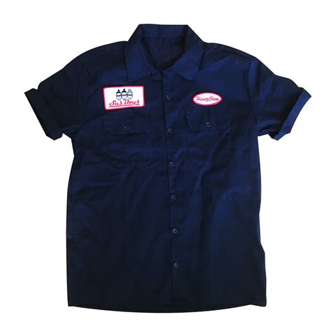 Mechanic Shop Button Up Shirt Navy Huntz Chop
