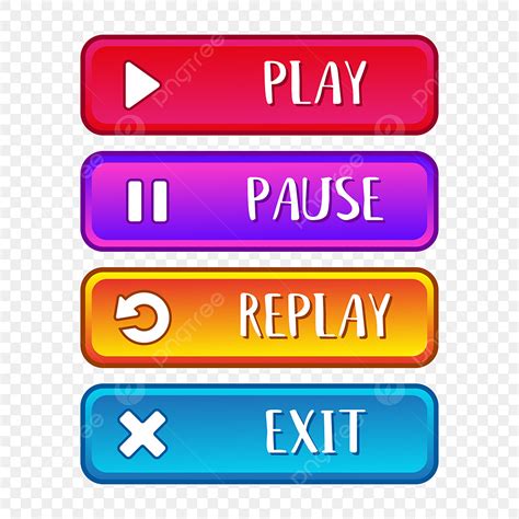 Play Pause Button Vector Hd Png Images Game Button For With Play Pause