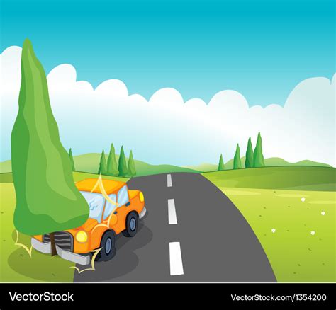 Cartoon Car Crash Royalty Free Vector Image Vectorstock