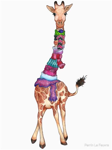 Cold Outside Cute Giraffe Illustration By Perrinlefeuvre Giraffe