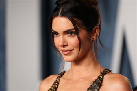 Kendall Jenner Poured Herself Into A Slinky Chocolate Leather Dress For An 818 Tequila Promo