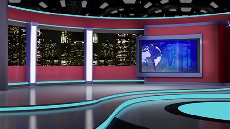 News Tv Studio Set Virtual Vídeo Stock 100 Livre De Direitos