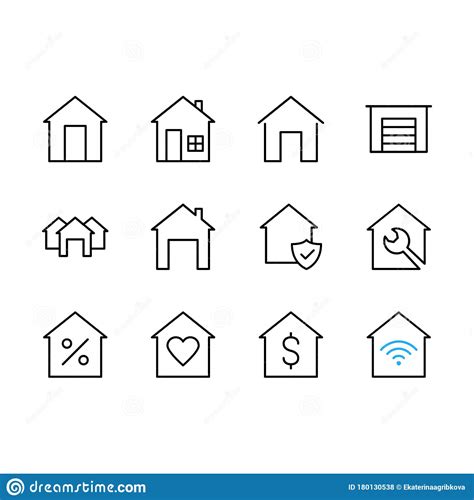 Home Icon Set Stock Vector Illustration Of Home Construction 180130538